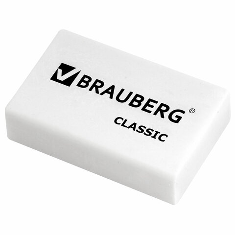 Ластик BRAUBERG 26*17*7мм белый прямоугольный