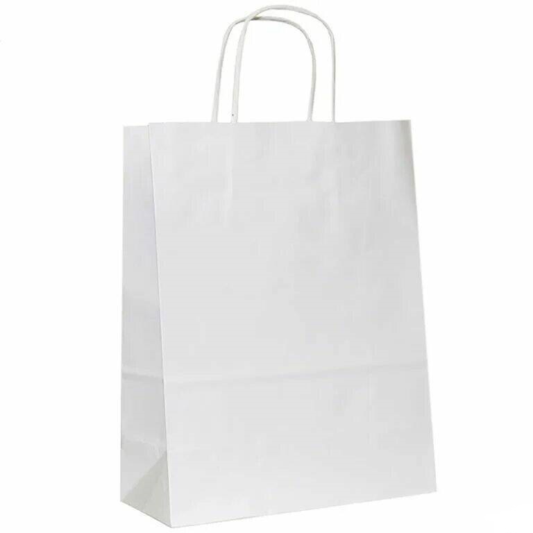 Мешок-сумка бумажный с кручеными ручками 240*105*300мм с печатью СЕРДЕЧКИ