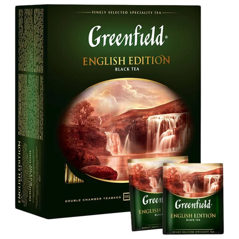 Чай GREENFILD English Edition черный цейлонский 100 пакетиков в конвертах по 2 г