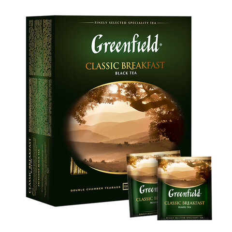 Чай GREENFILD Classic Breakfeast черный в саше 100шт