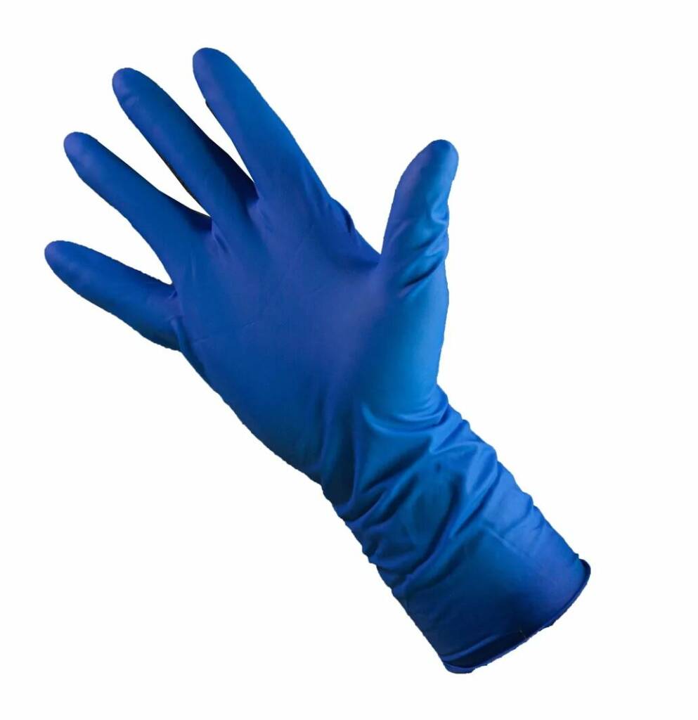 Перчатки латексные прочные синие High Riks размер XL   A.D.M. ЦЕНА ЗА ПАРУ