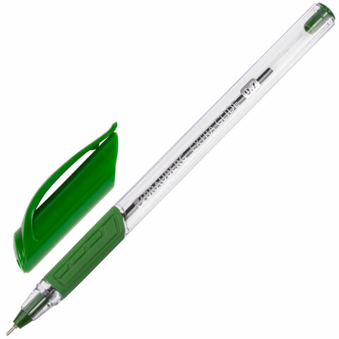 Ручка шариковая масляная BRAUBERG "Extra Glide GT", ЗЕЛЕНАЯ, трехгранная, узел 0,7 мм, линия письма