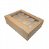 Коробка 12шт 335*255*100мм картонная для капкейков с окном КРАФТ